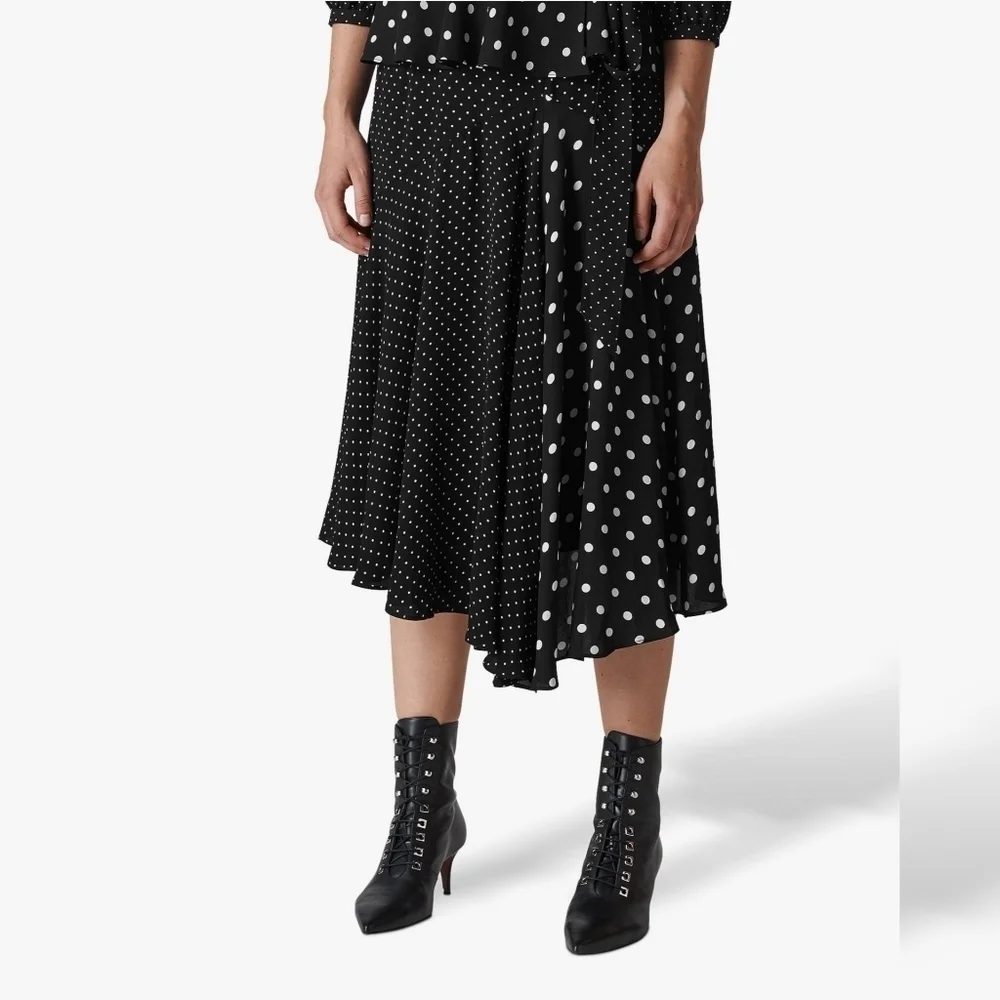 Whistles Spot Print Assymetrical Skirt nwot